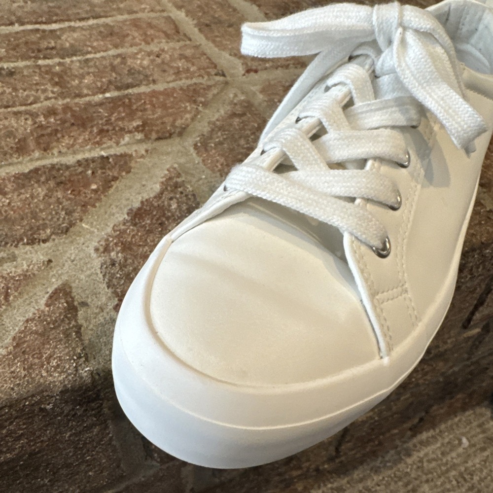 Esprit Tallya White Faux Leather Sneakers Womens Sz 8.5 Lace Up Casual #166 - Picture 8 of 16